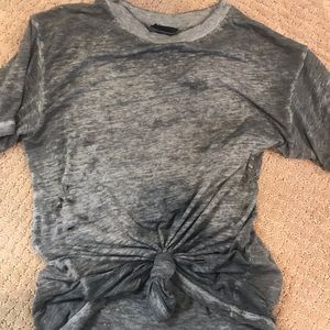 Grey sheer distressed t shirt